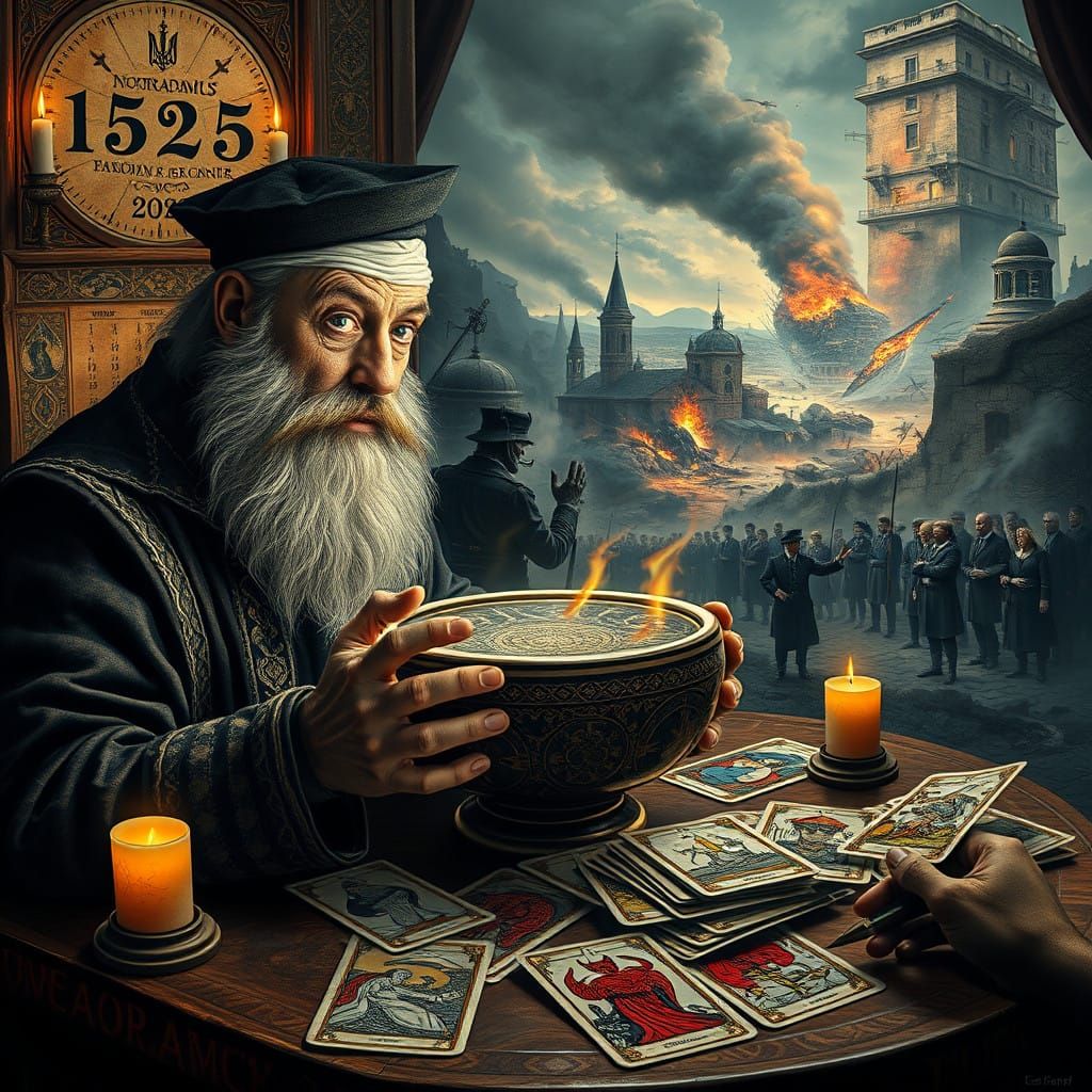 1525 Nostradamus is confused and sad as to why the scrying b...