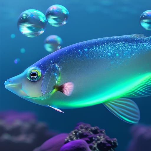 Iridescent Fish Escapes Murky Deepsea Depths