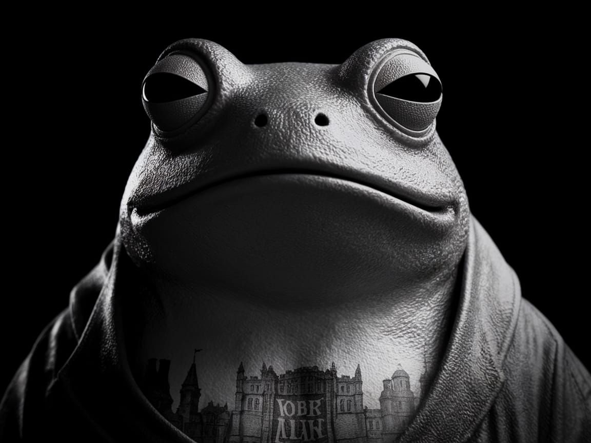 Gritty Assassin Frog in Grimdark Crime Scene