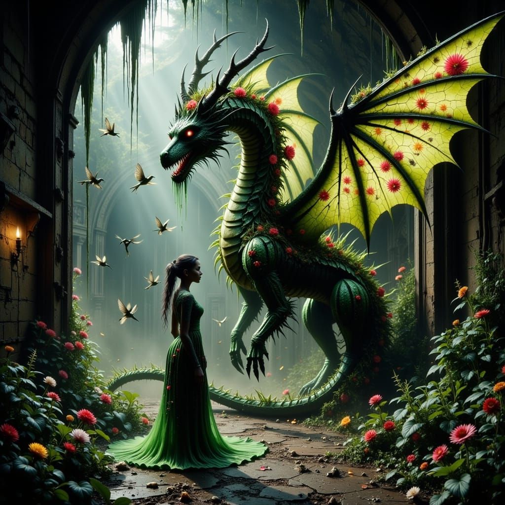 Biomorphic Dragon Dominates Abandoned Clock Tower in Don Mac...