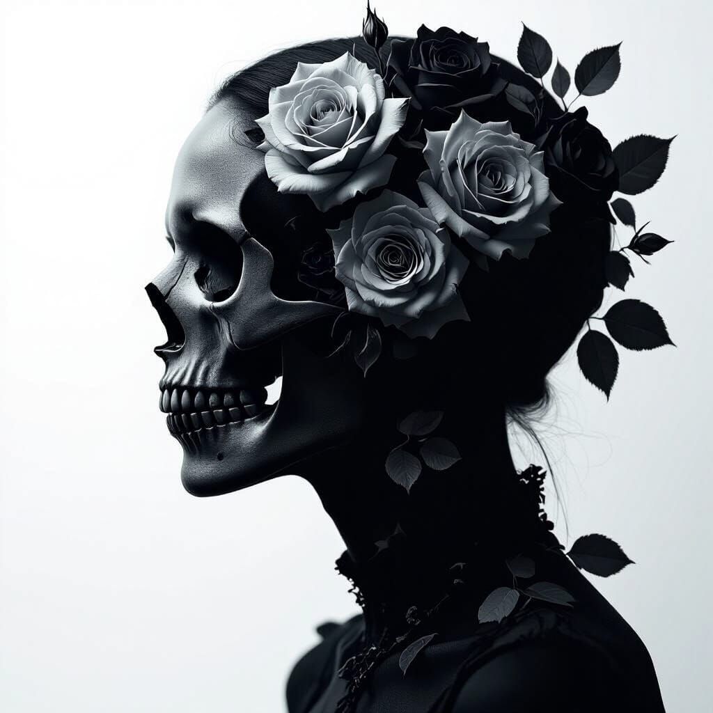 Skull with roses