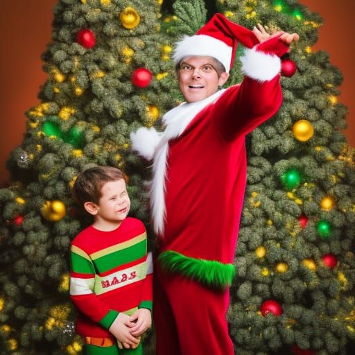 The Grinch and Buddy the Elf Meet