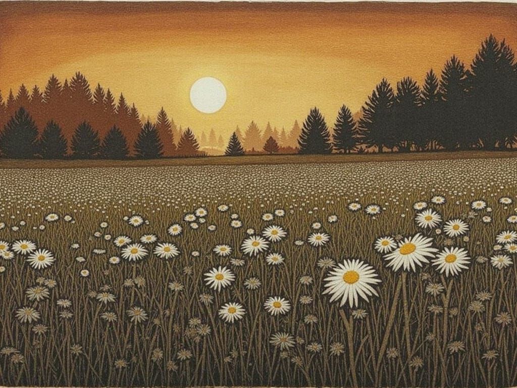 Whimsical Summer Scene in Vibrant Colors