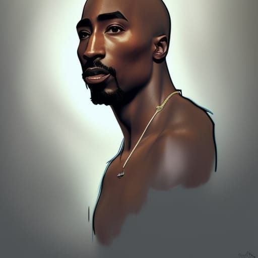 Hyperdetailed Tupac Portrait in Artgerm Style