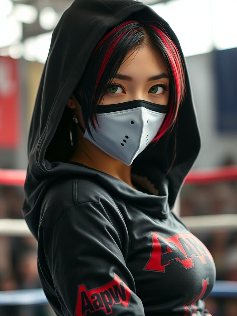 Kina Shen in Assassin Uniform in Wrestling Ring
