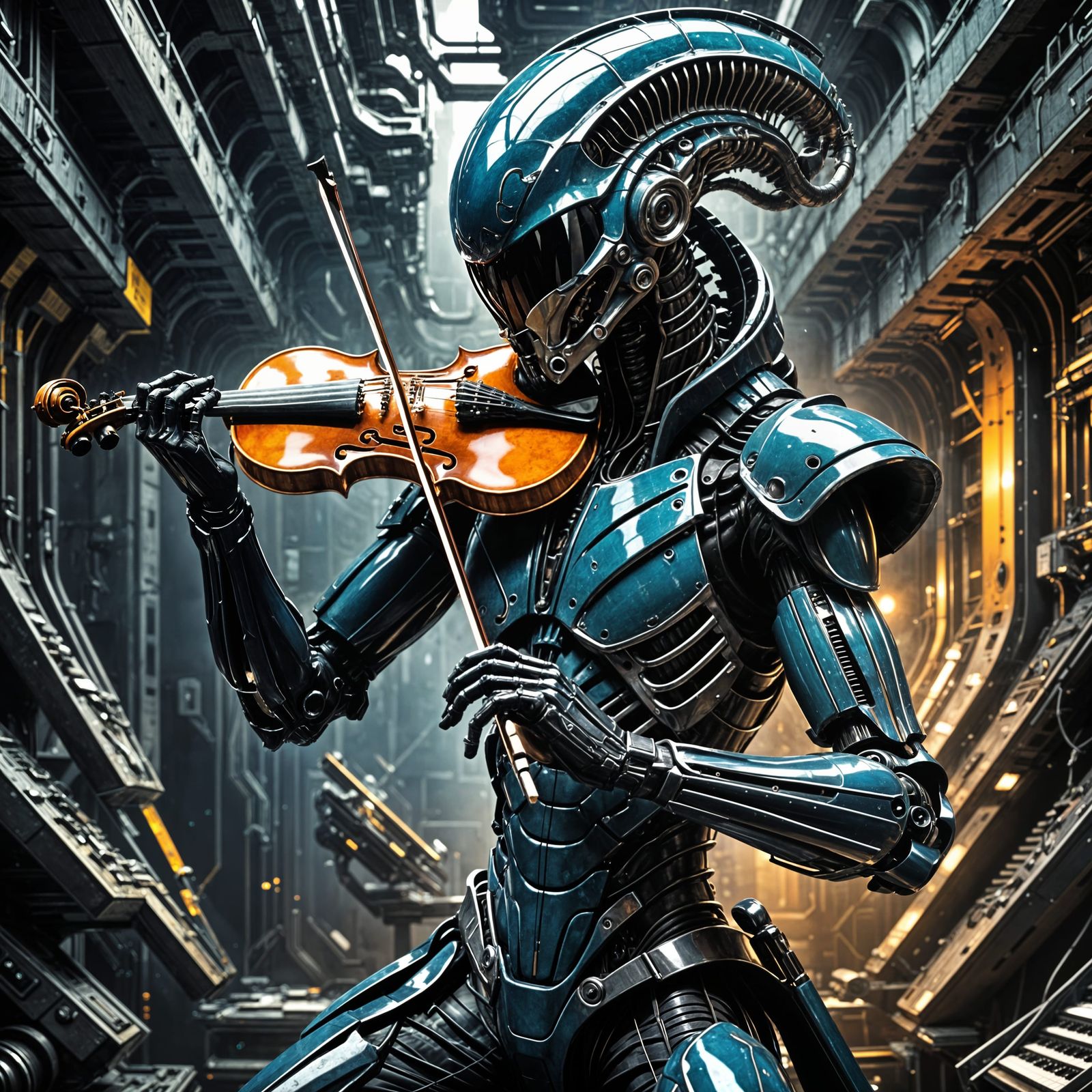 Futuristic Maestro Ignites Cosmic Inferno