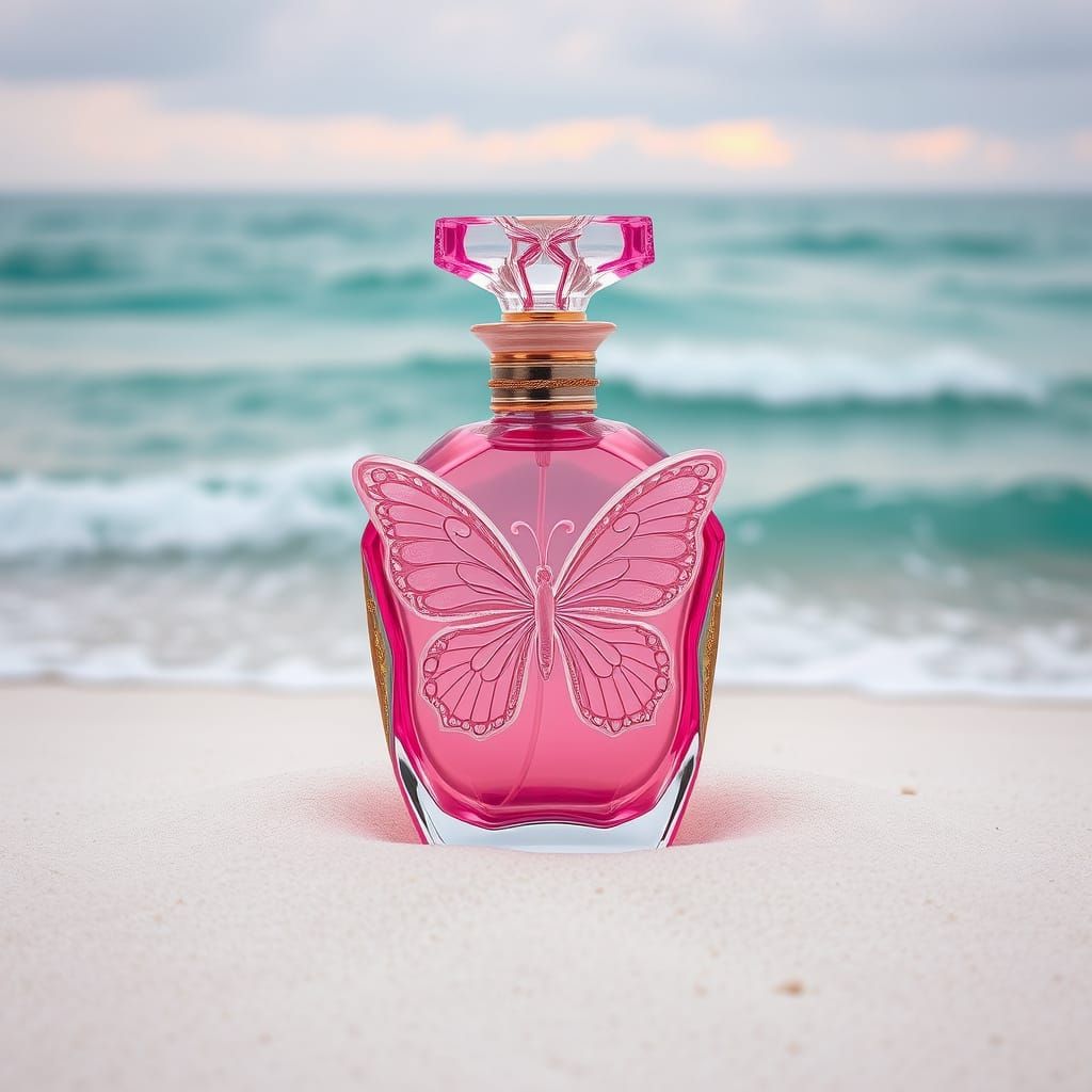 Ethereal Perfume Bottle Scene in Dreamy, Impressionist Style
