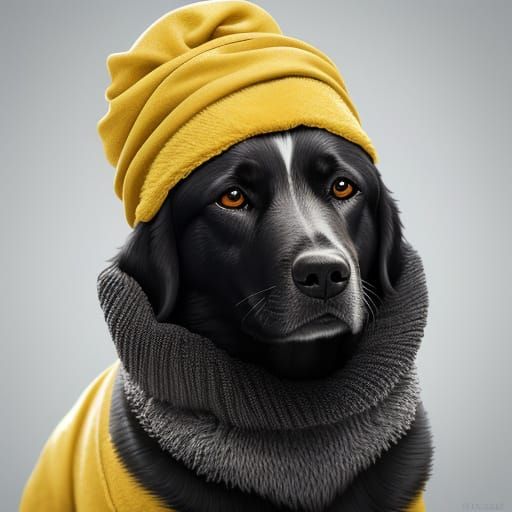 Dog in Spa Robe: Hyper-Realistic Digital Portrait