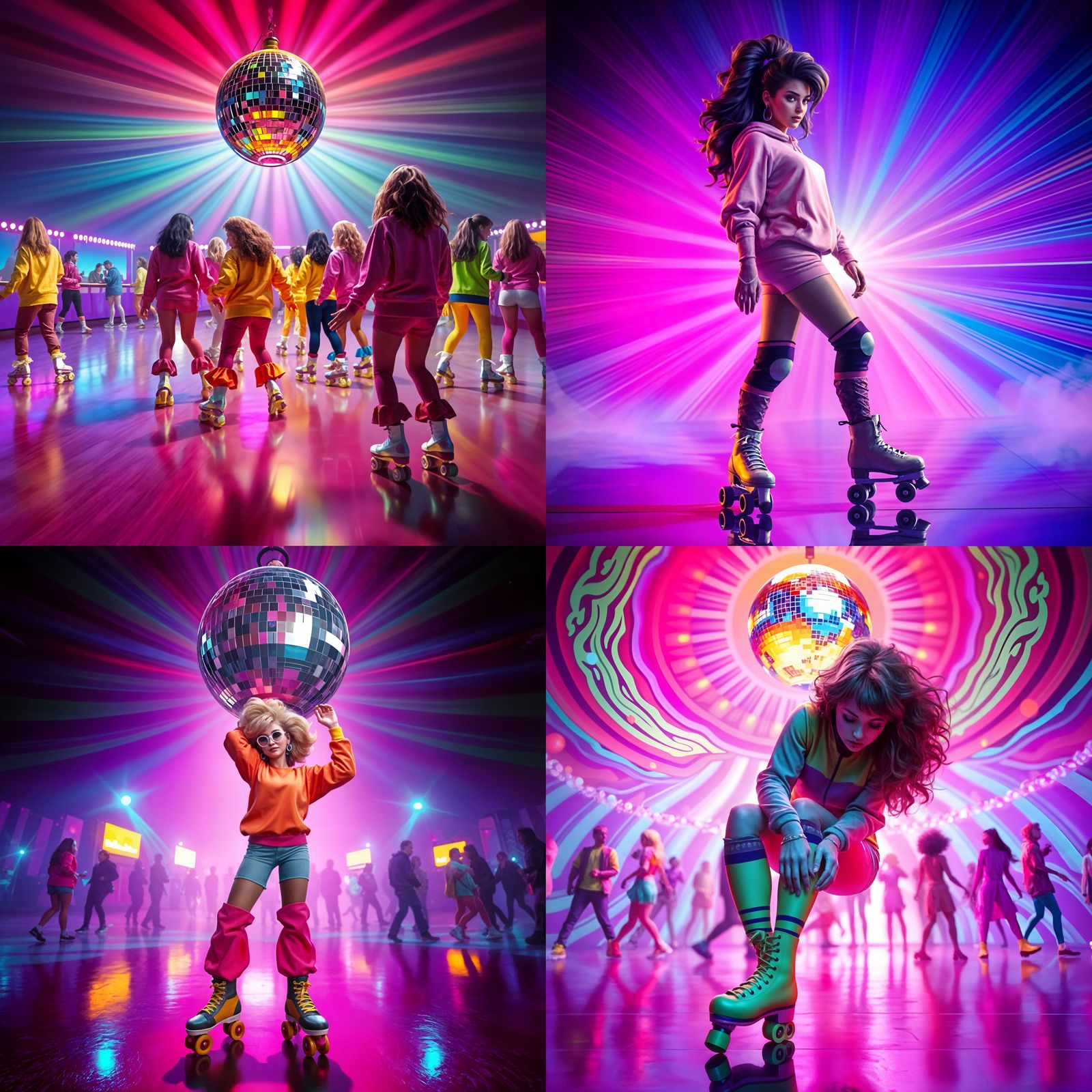 Neon Rave Hippies in 3D Digital Art