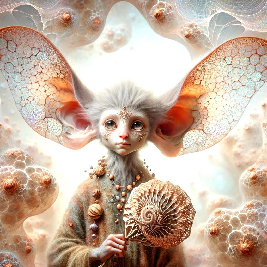 Ethereal Elf Child with Seed Pod Doll