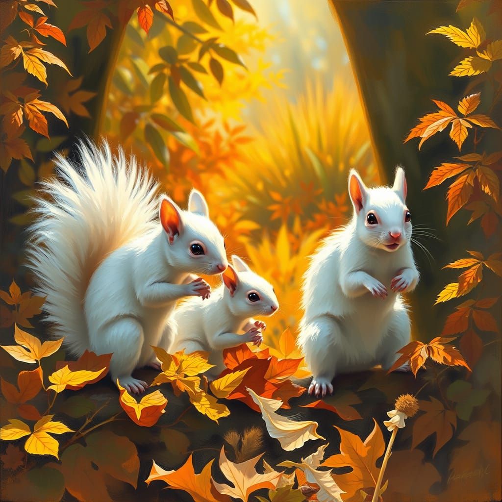 Autumnal Encounter in Vibrant Botanical Garden