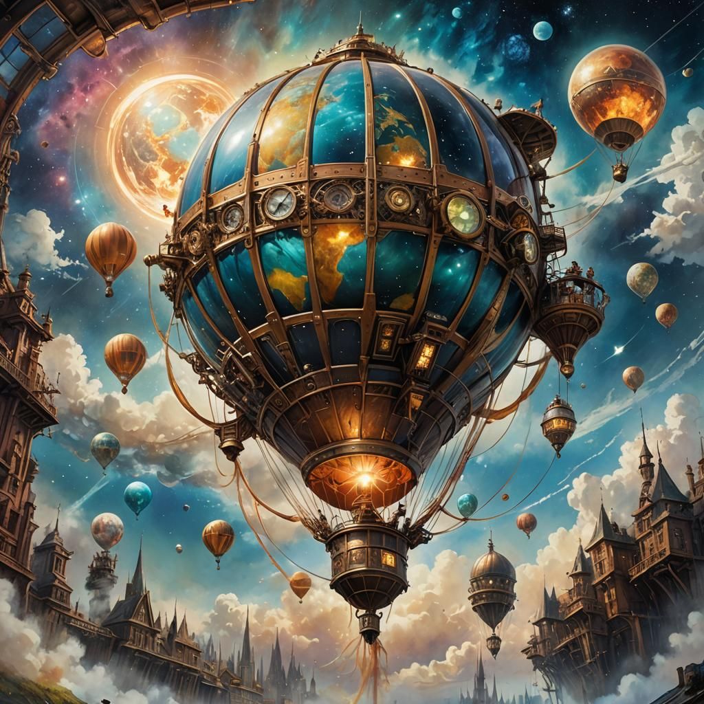 Steampunk hot air balloon