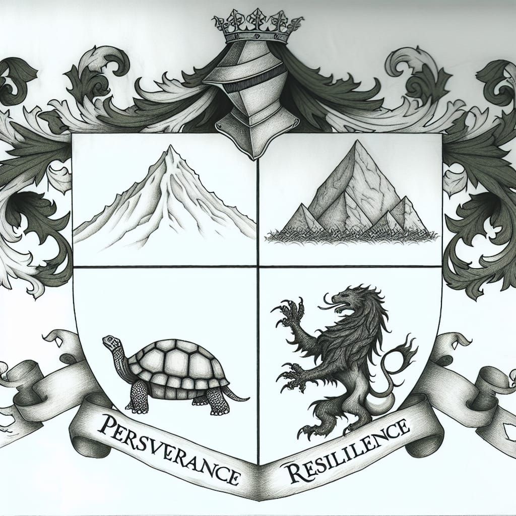 Family Crest Symbolizing Perseverance and Resilience