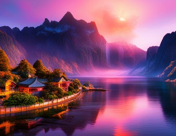 Opalescent Cheow Lan Lake in Photo-Realistic Style