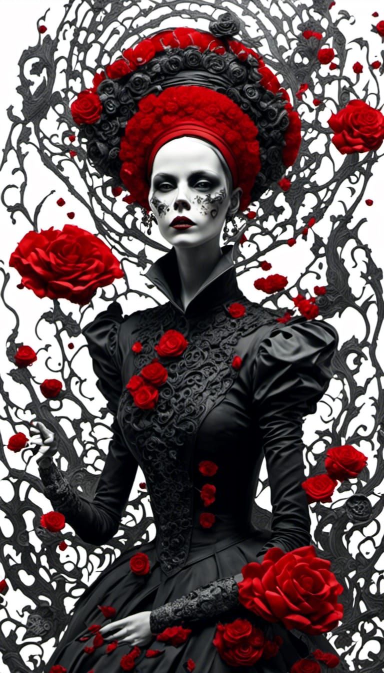 Bored Goth Fairies at the Mall, Line Drawing