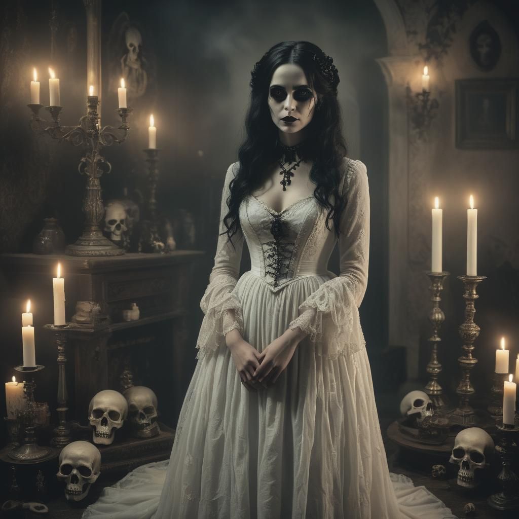 (Gothic horror photography:1.3) photo of a ghostly figure, w...