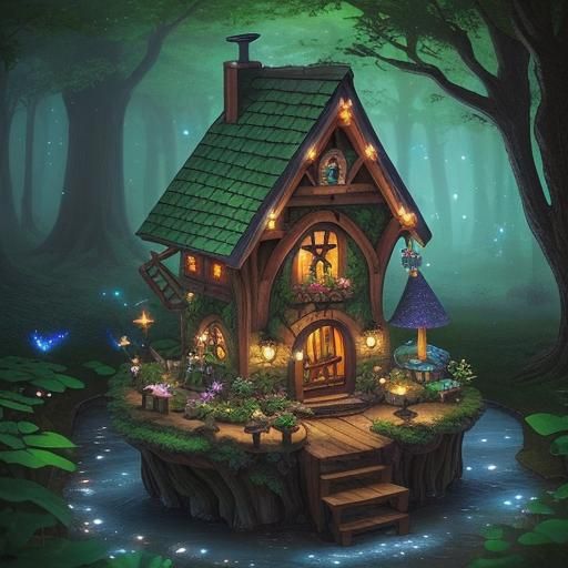 Enchanting Fairy Village with Gnomes and Elves