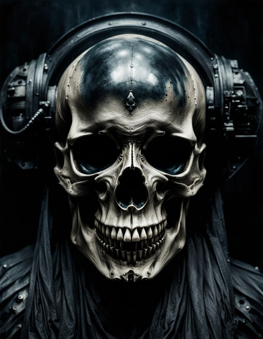 Dark Abstract Skull in Hyperrealistic Chiaroscuro