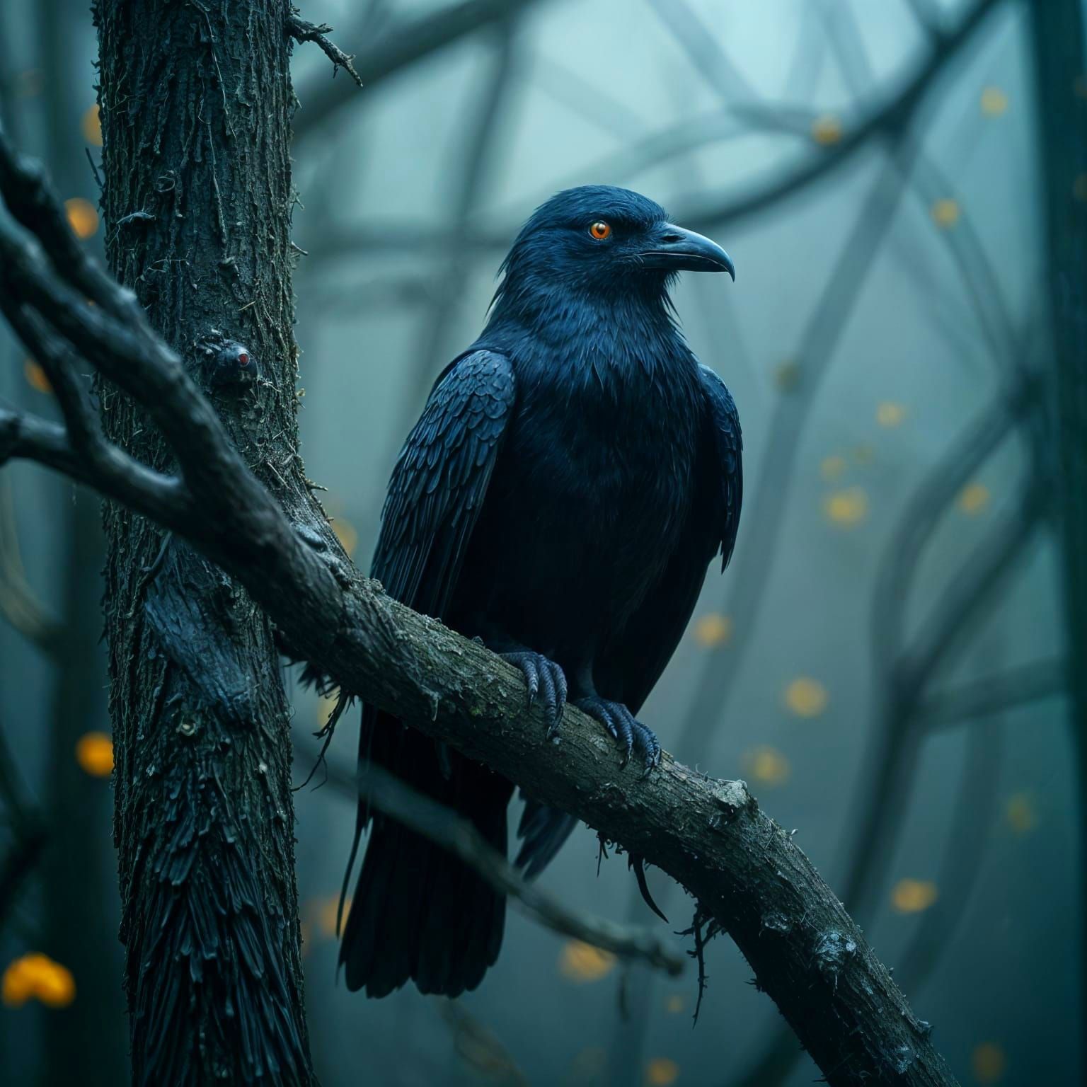 Dark Fantasy Raven Portrait in Magiccore Style