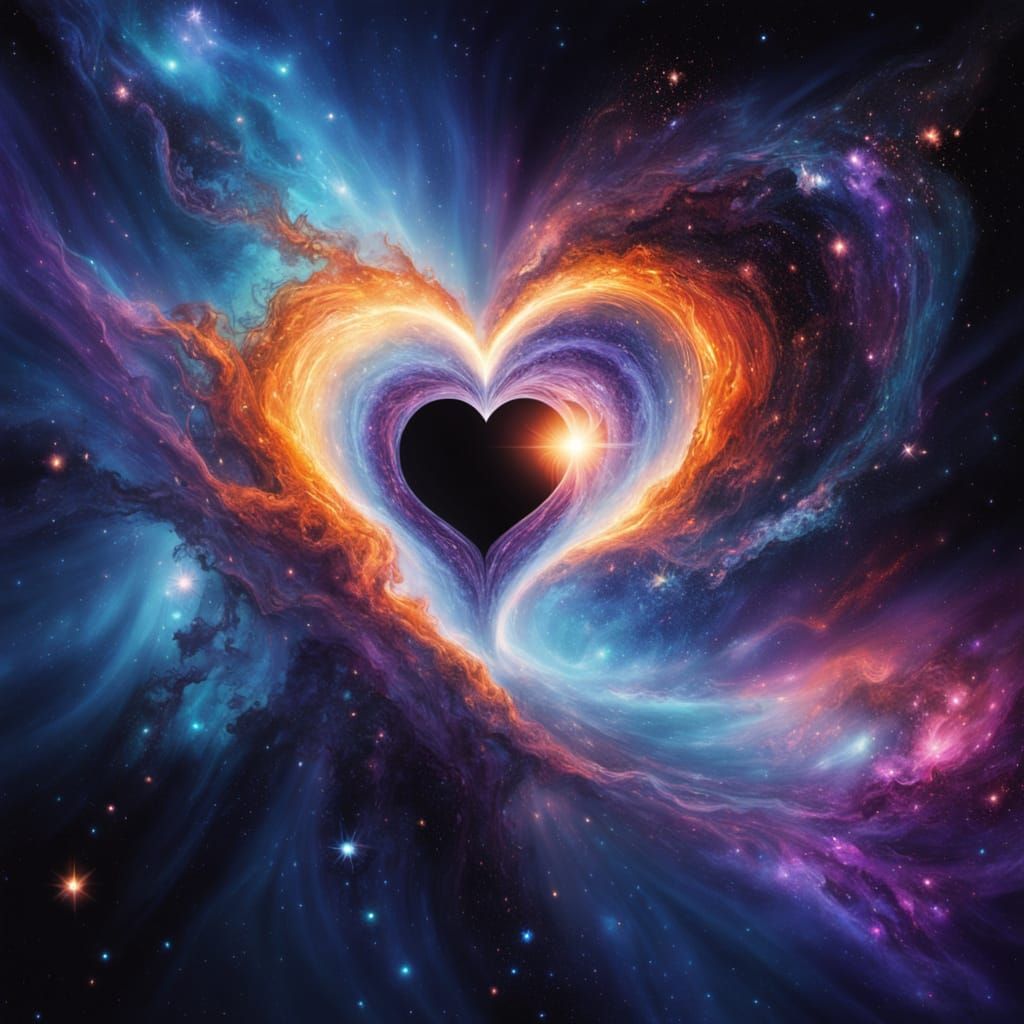 Cosmic Surrealism Heart Galaxy