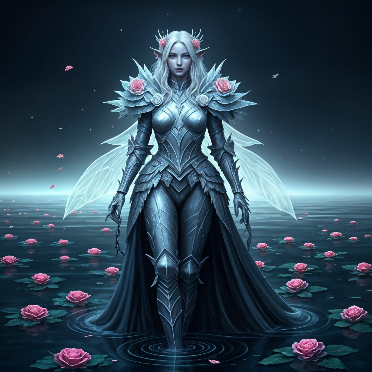 Ethereal Fey Knight with Rose Armor
