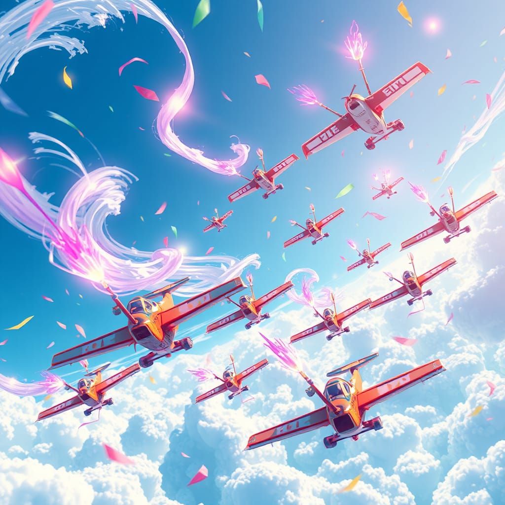 Anime Planes and Iridescent Celebration Wands