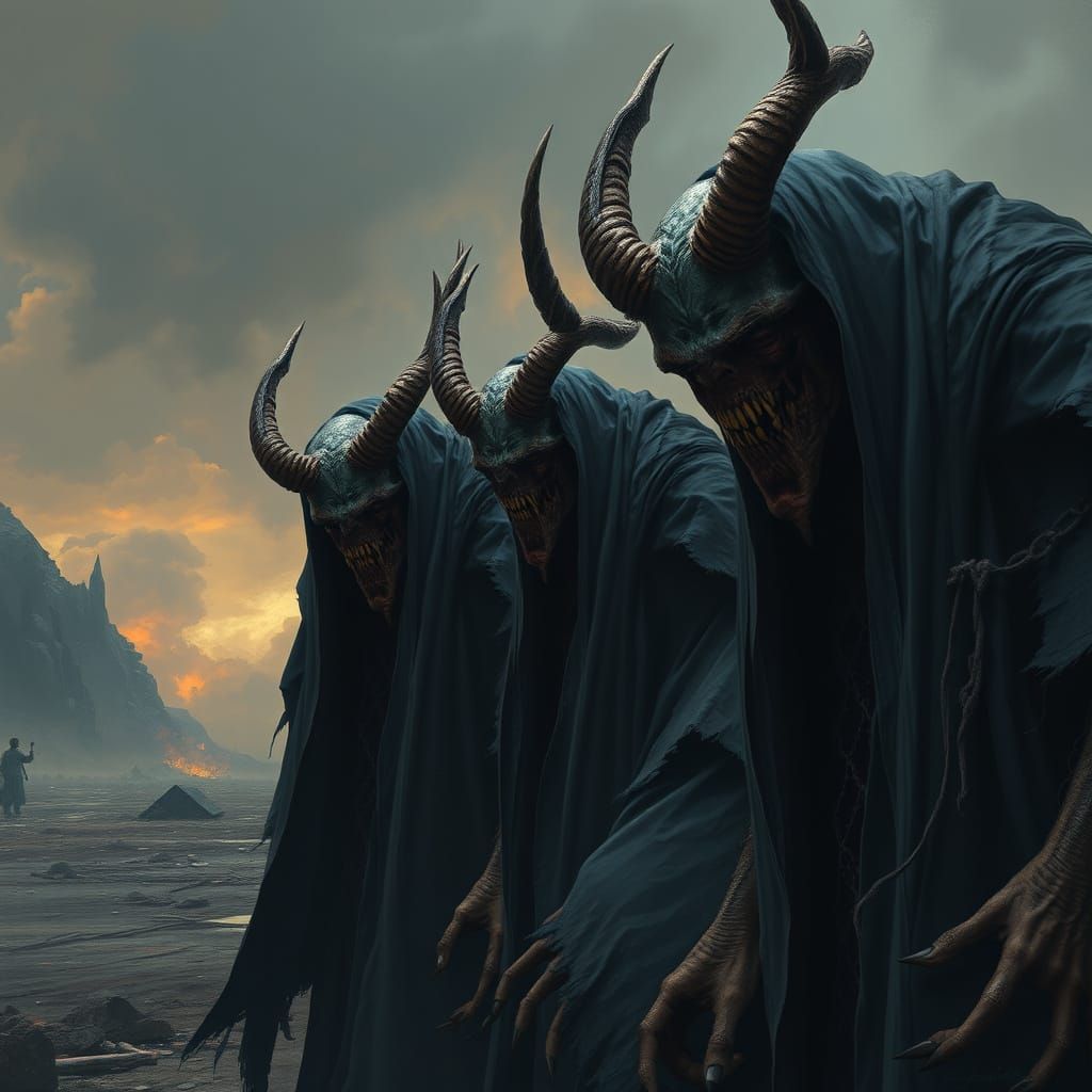 Demons Haunt Battlefield in Detailed Matte Painting