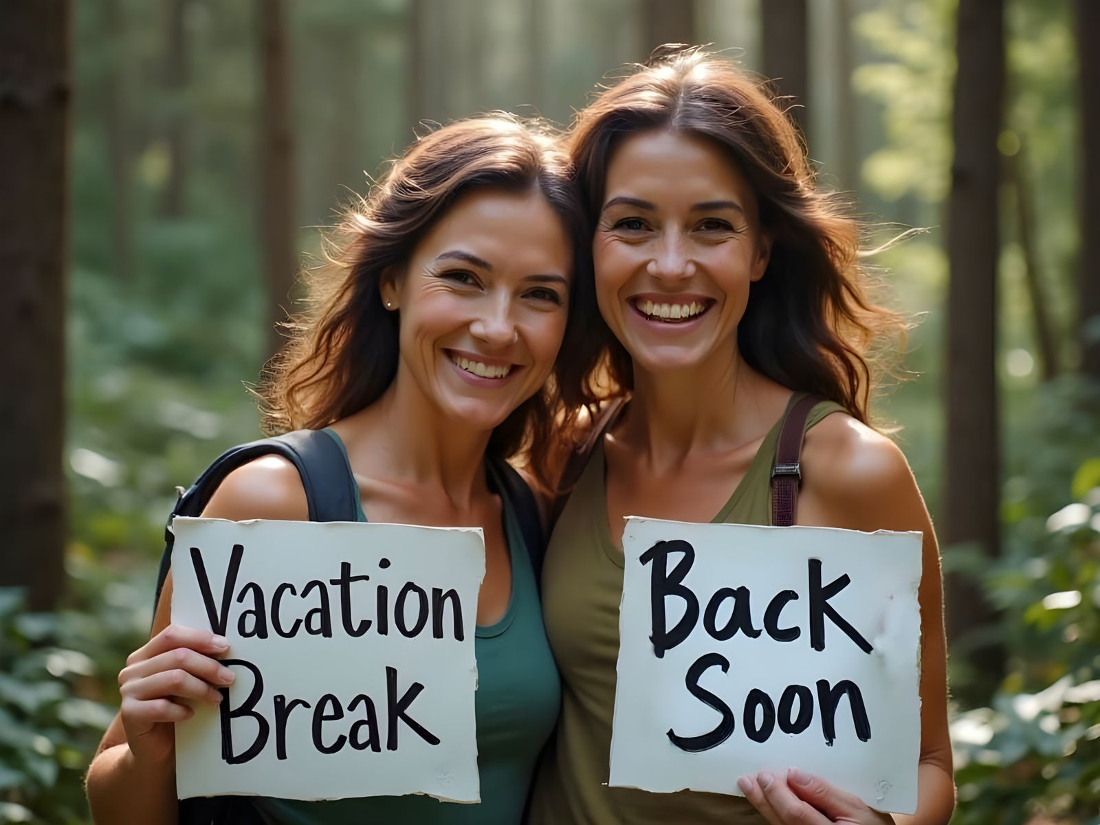 Hyperrealistic Photo of Women on Mountain Vacation