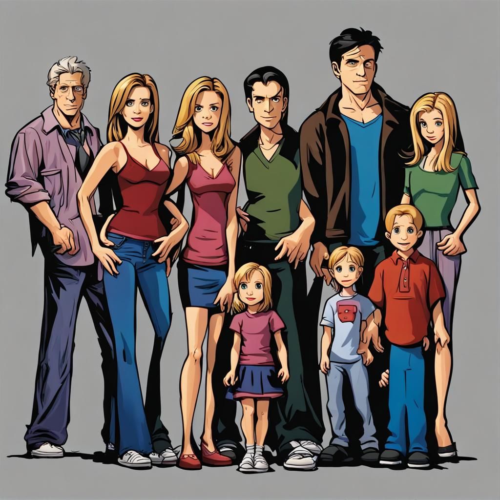 The Scooby Gang from Buffy as Digital Art
