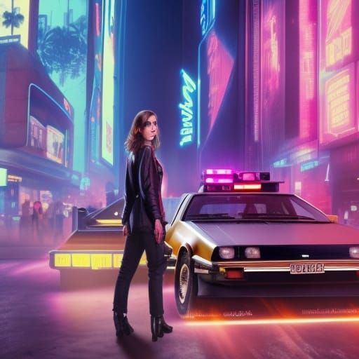 Emma Watson as Cyberpunk Detective in Neon City