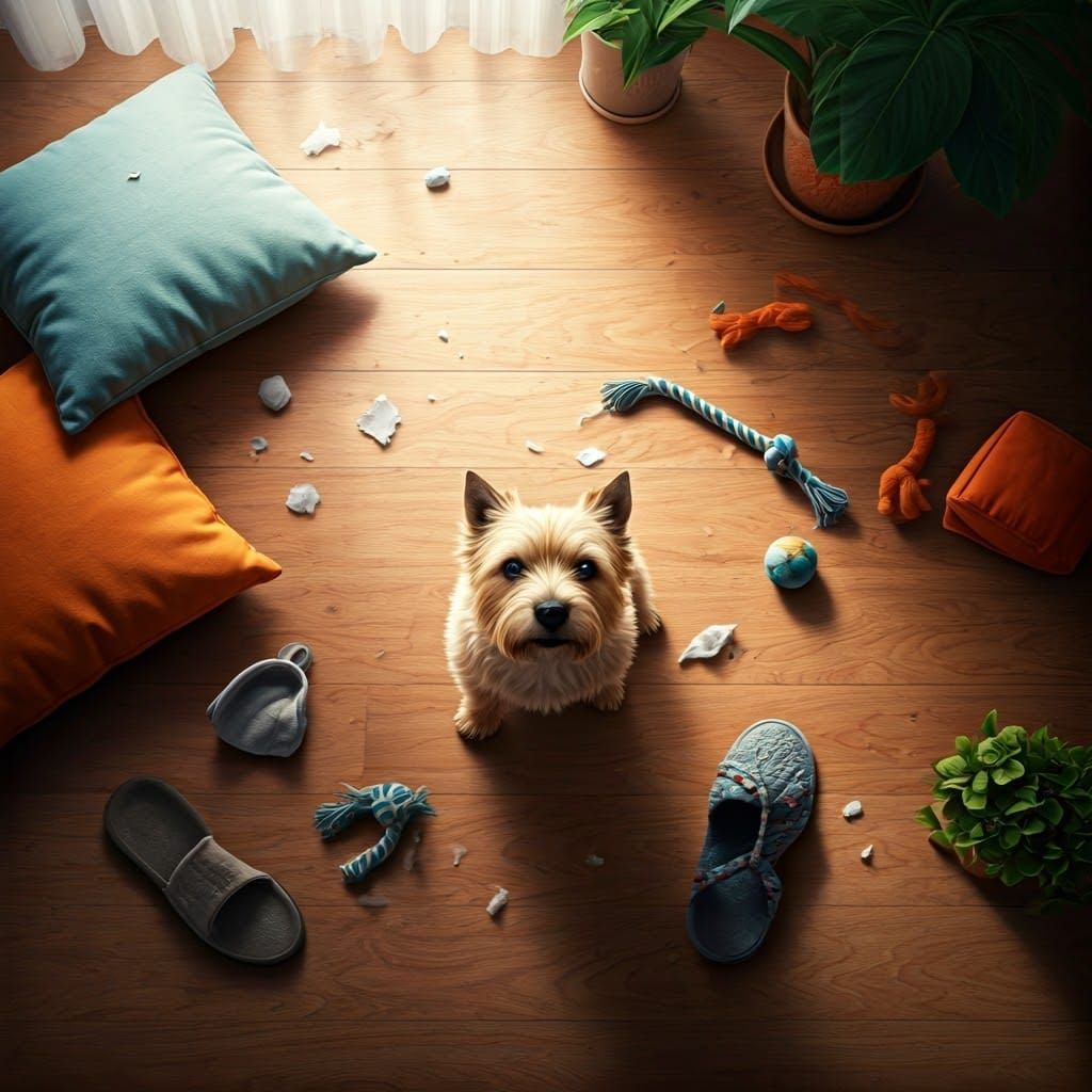 Cozy Chaos of a Norwich Terrier Puppy