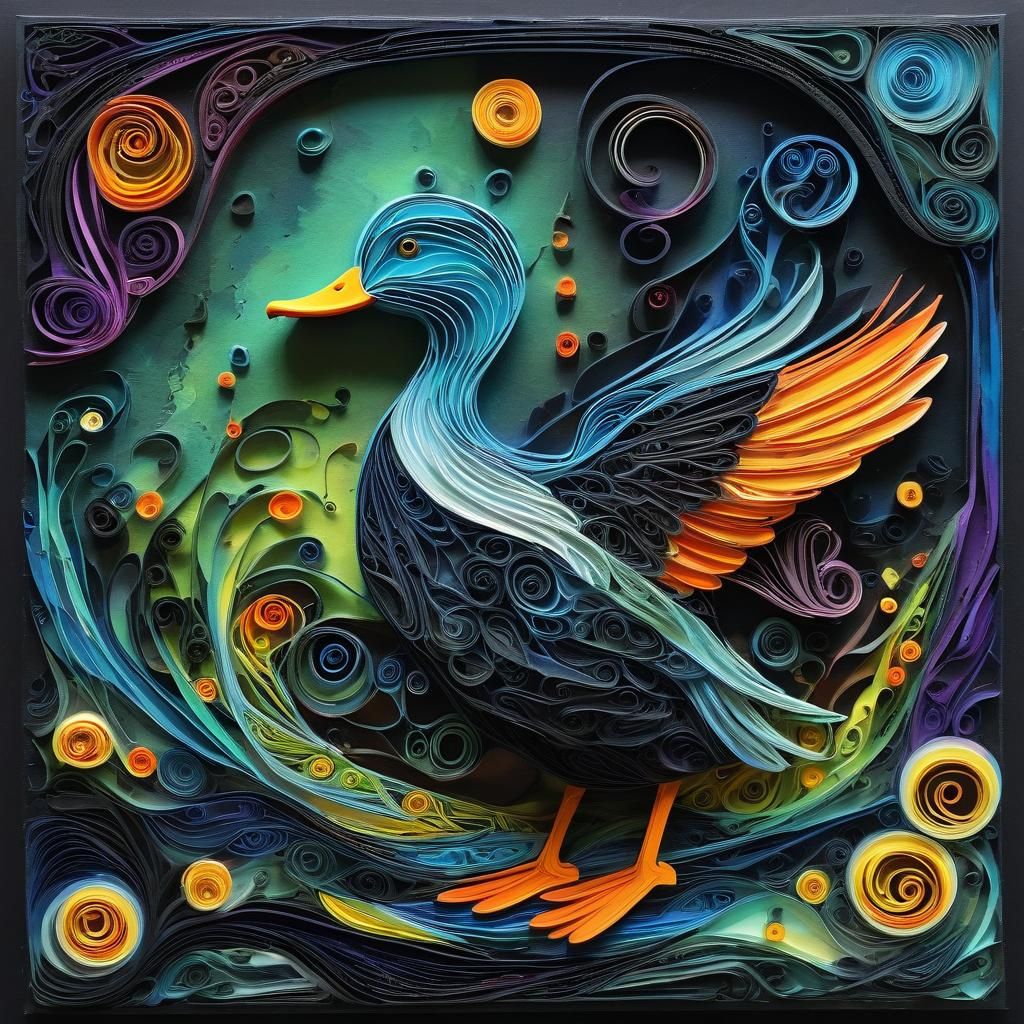 Dystopian Duckling: A Surreal Impasto Fantasy