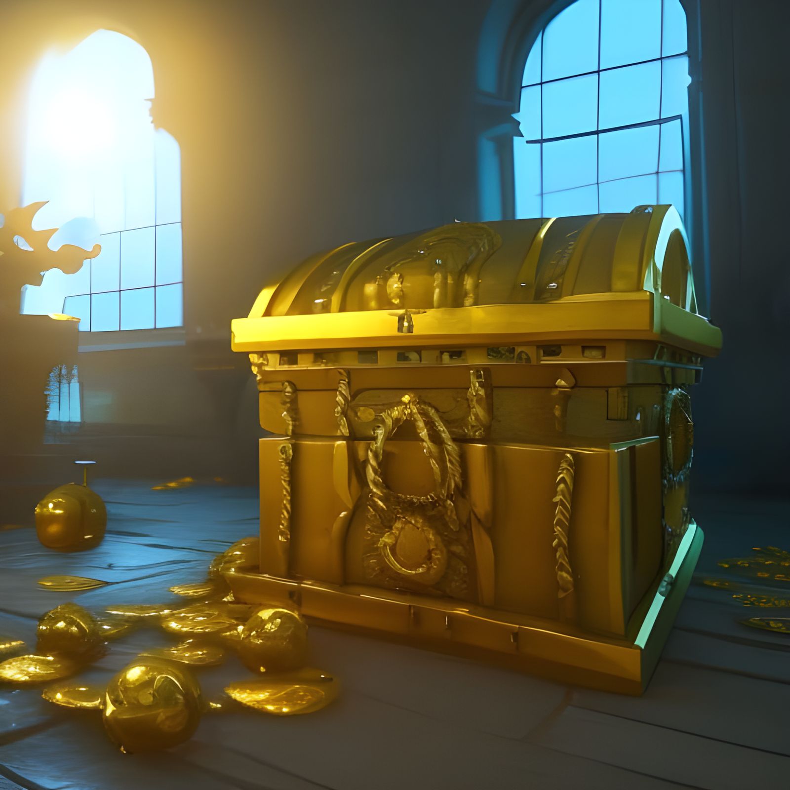 golden chest with treasure