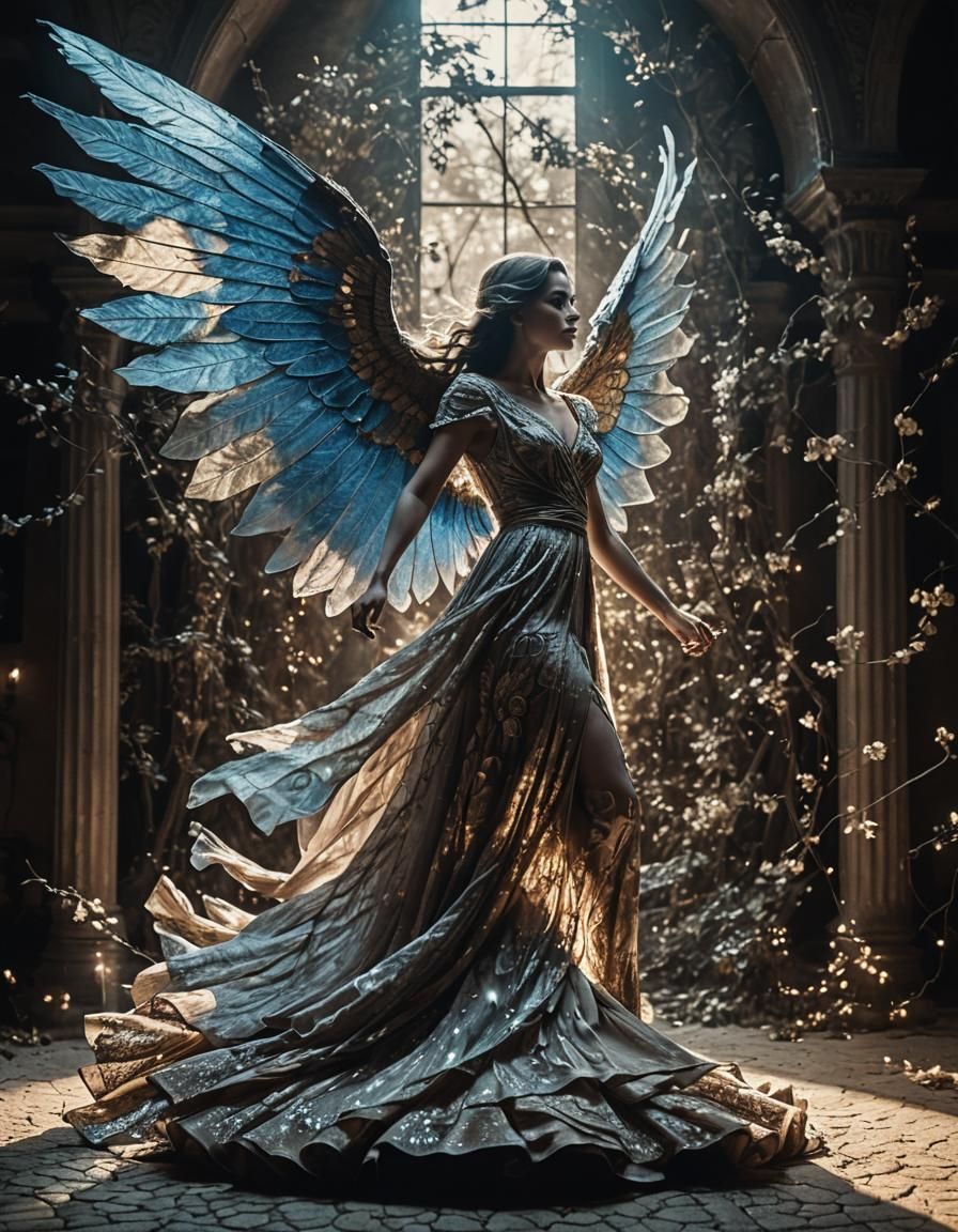 Cinematic Film Still: Girl in Flowing Dress