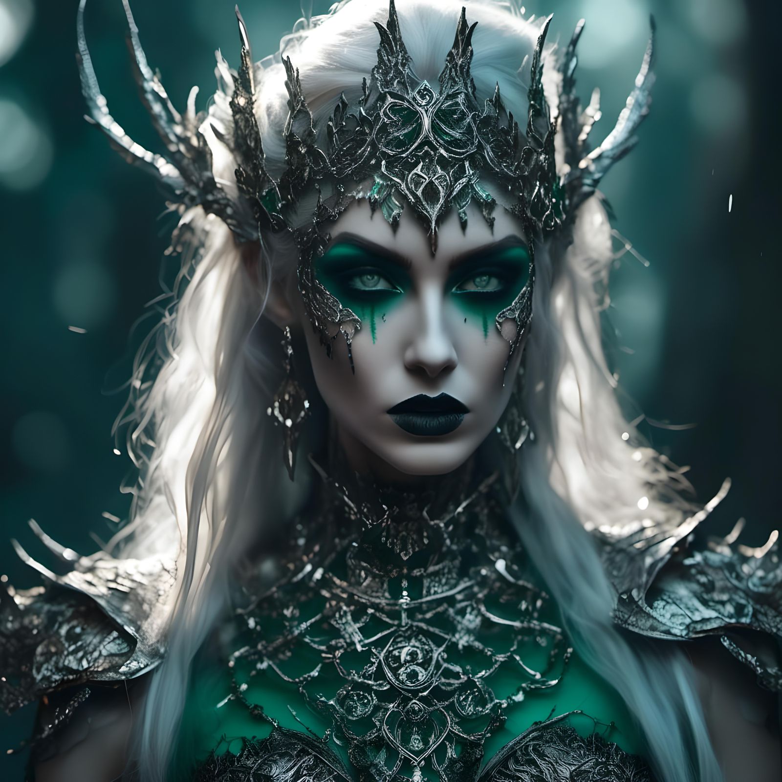 <lora:Eclipse:1.0> An ultra-realistic and ultra-detailed picture of and heroine dark elf her lithe frame, toned from cou...