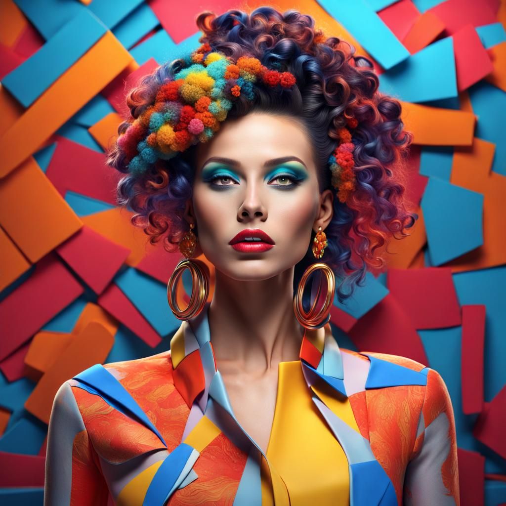 Vibrant 3D Portrait of a Modern Woman