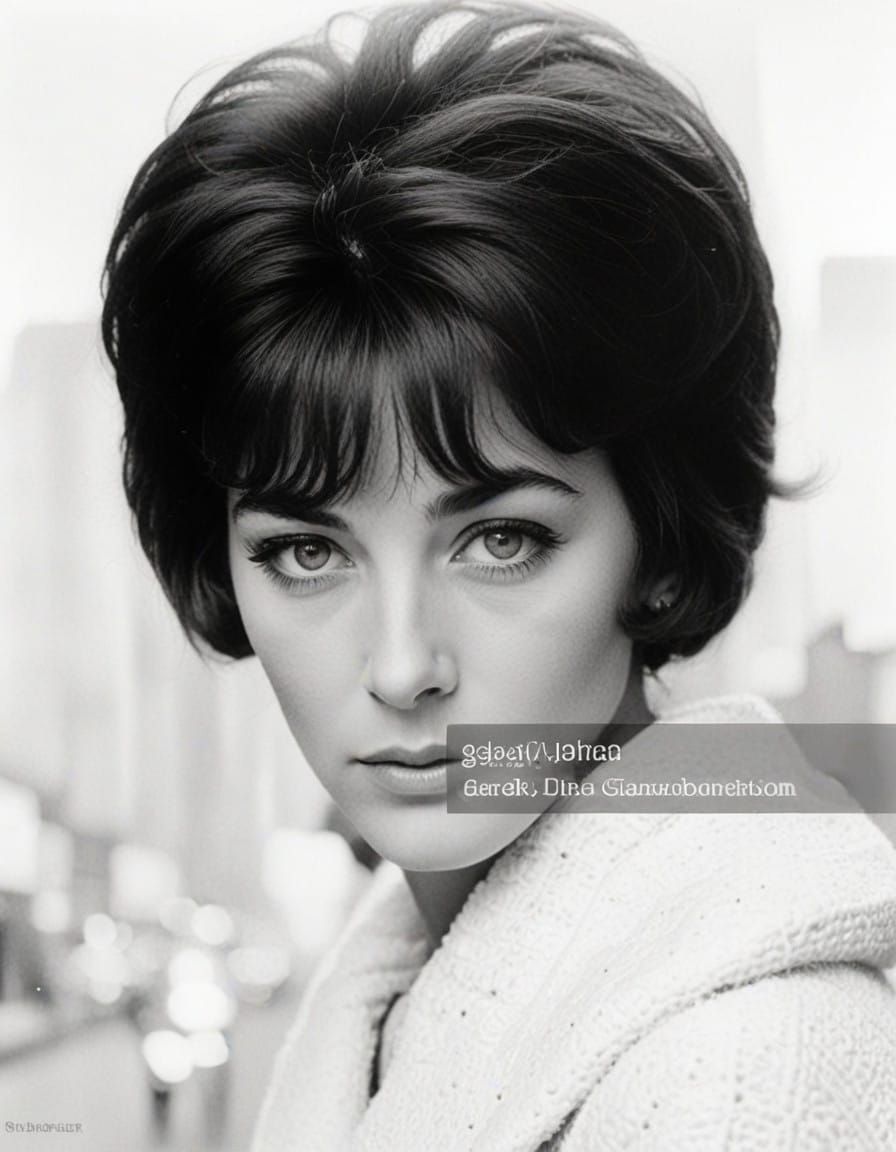 Mod Sixties Icon in High-Contrast Black-and-White