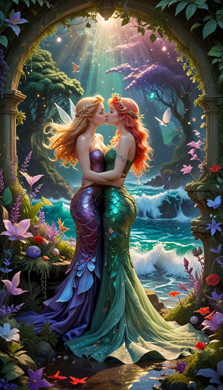 Tinkerbell and Ariel's Seaside Wedding in Dreamy Style