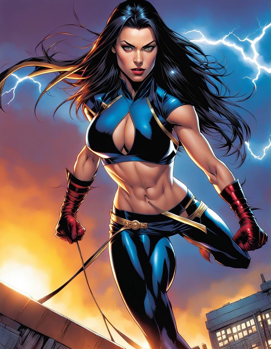 X-23 Rooftop Comic Book Art
