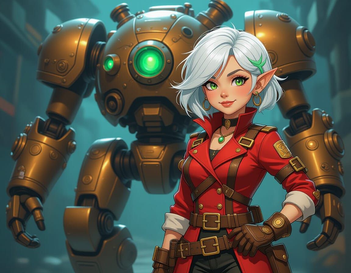Tinkira: Gnome Engineer in Steampunk Anime Style