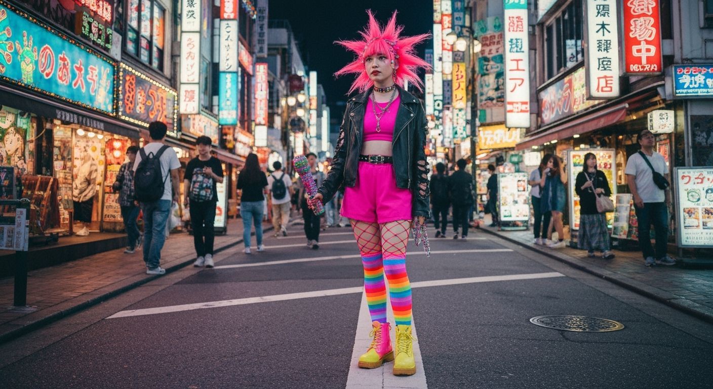 Punk Gyaru Girl in Okinawa, a Kawaii Aesthetic