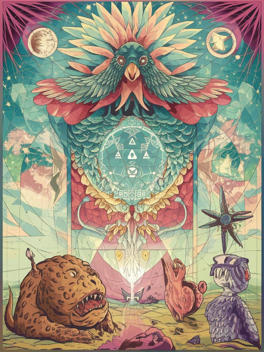 Psychedelic Altar: AI Surveillance in a Vaporwave Dream