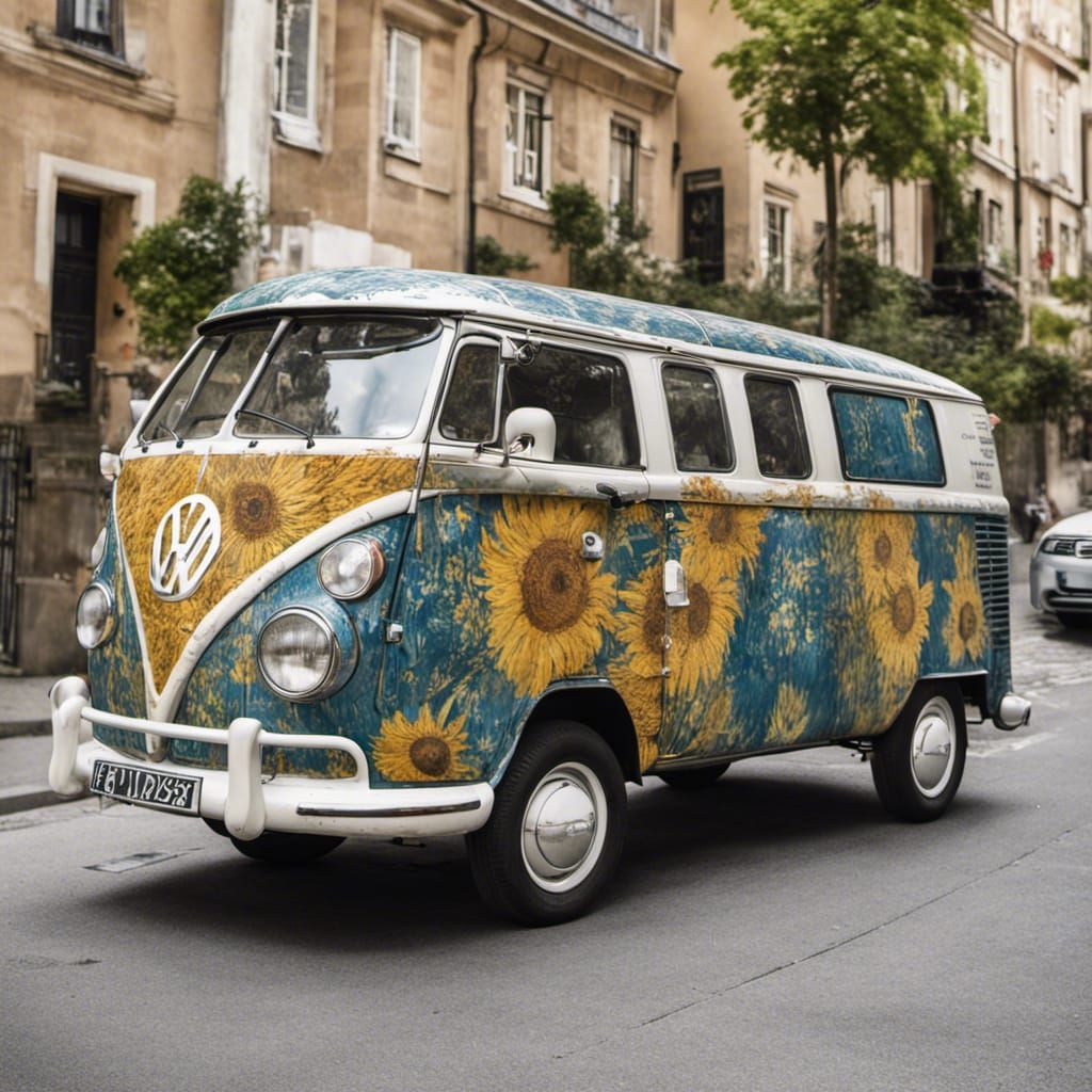 Van Gogh Inspired Volkswagen Van Art