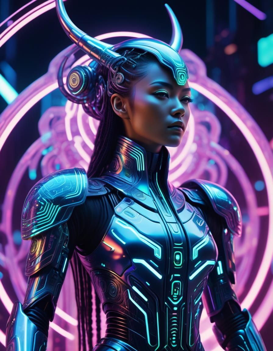 Cyberpunk Shaman Syncs with Data Spirit Animal