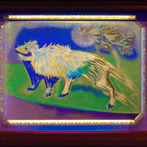 Holographic Hedgehog in Geometric Cubist Style