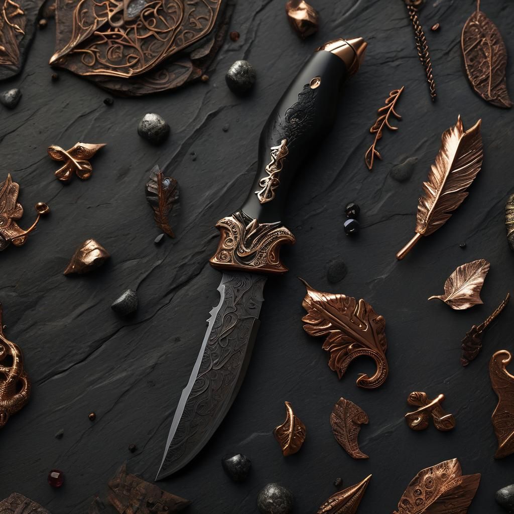 Sci-Fi Copper Blade with Gemstone Pommel