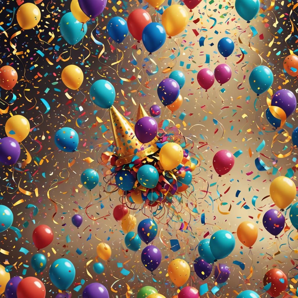 Vibrant Celebration Scene in Digital Painting Style