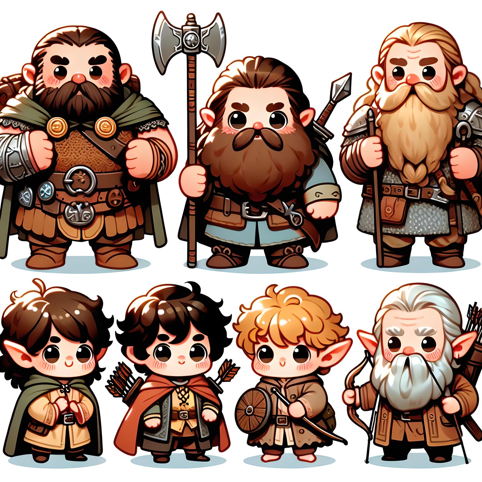 Cute Fantasy Adventurers Illustration