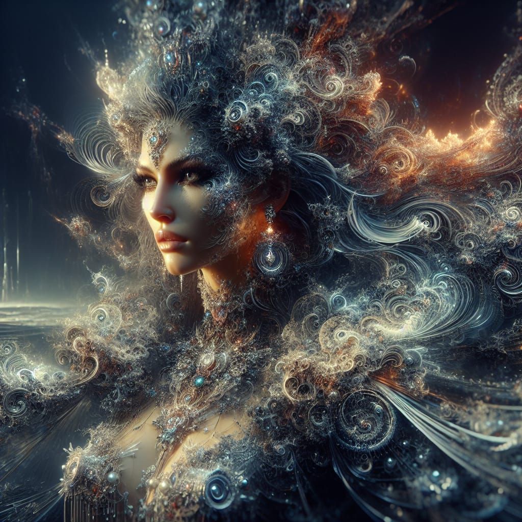 Epic Fantasy Siren in Mysterious High Fantasy Scene
