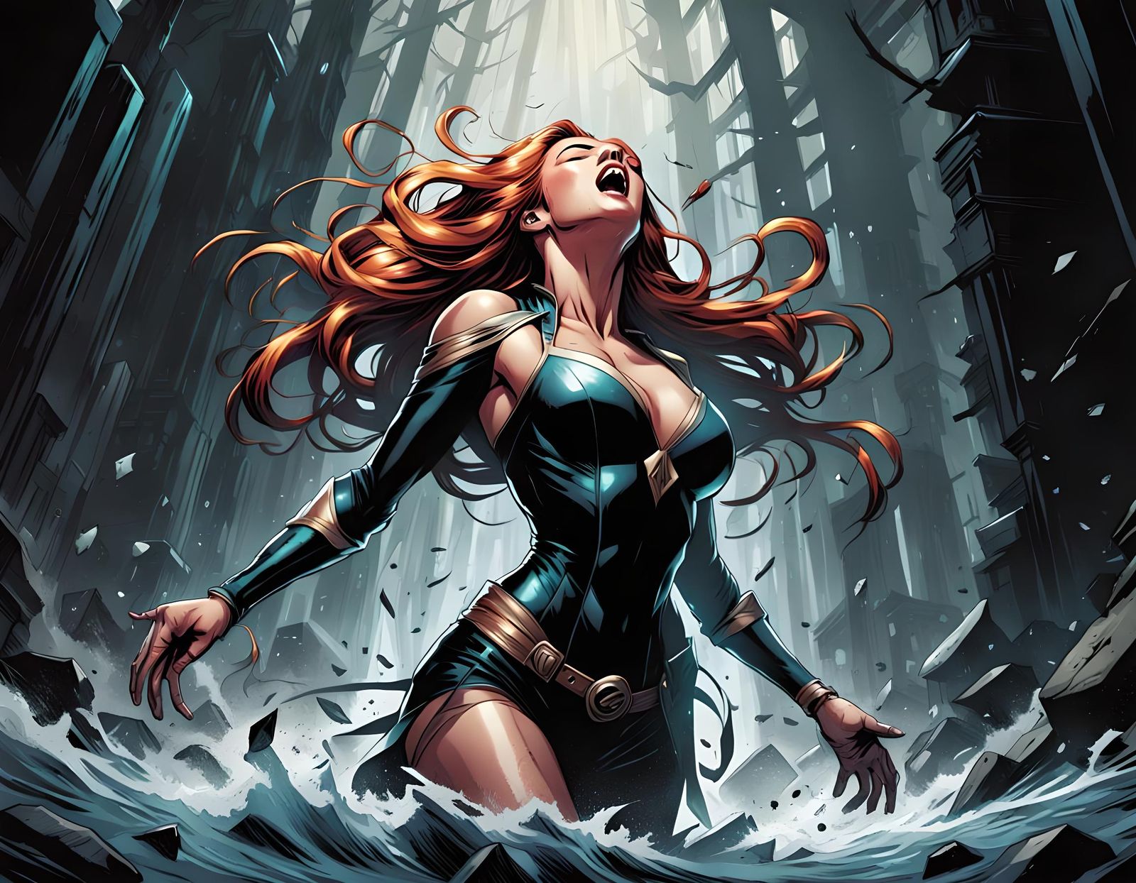 Screaming Girl: Comic Book Art by Brooks & Mumford